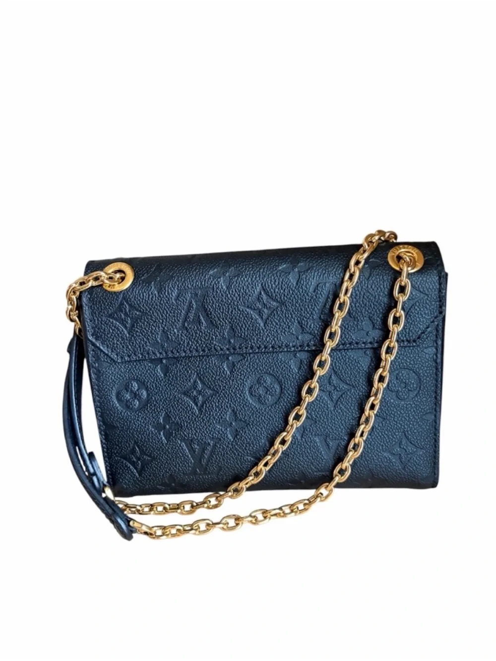 Louis Vuitton Vavin BB Empriente black leather logo bag 2 way strap